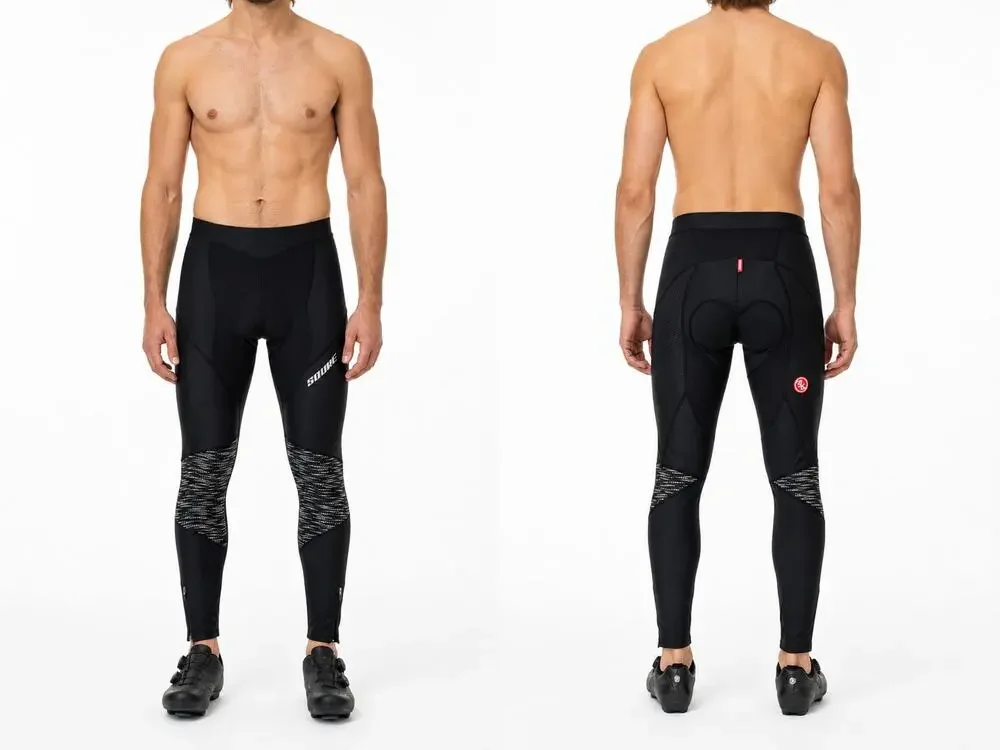 Souke Men's PA8030 Men's Padded Cycling Road Mountain Bike Tights Black Size L